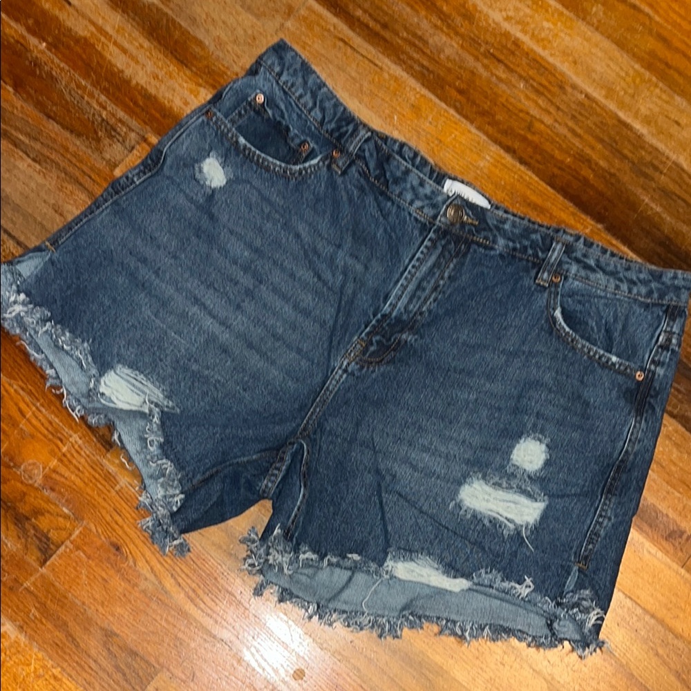 Vanilla Star Blue Jean Shorts Distressed Cut-Off
